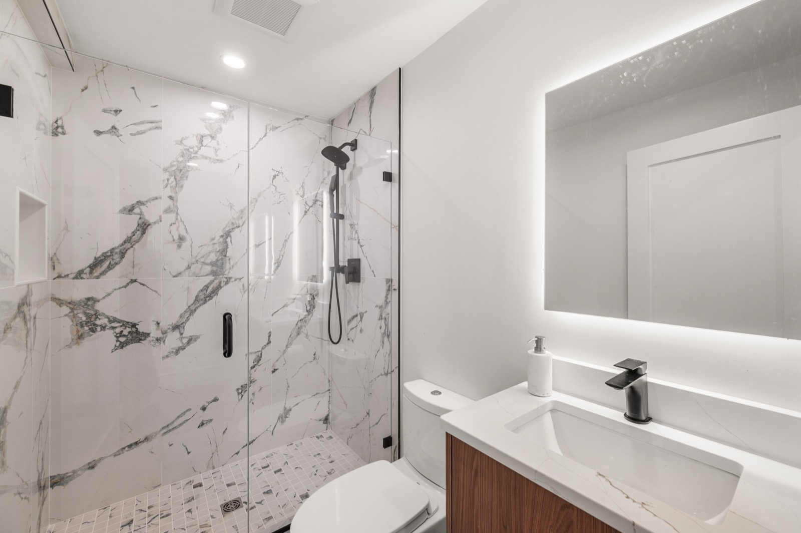 The third full bathroom on the lower level